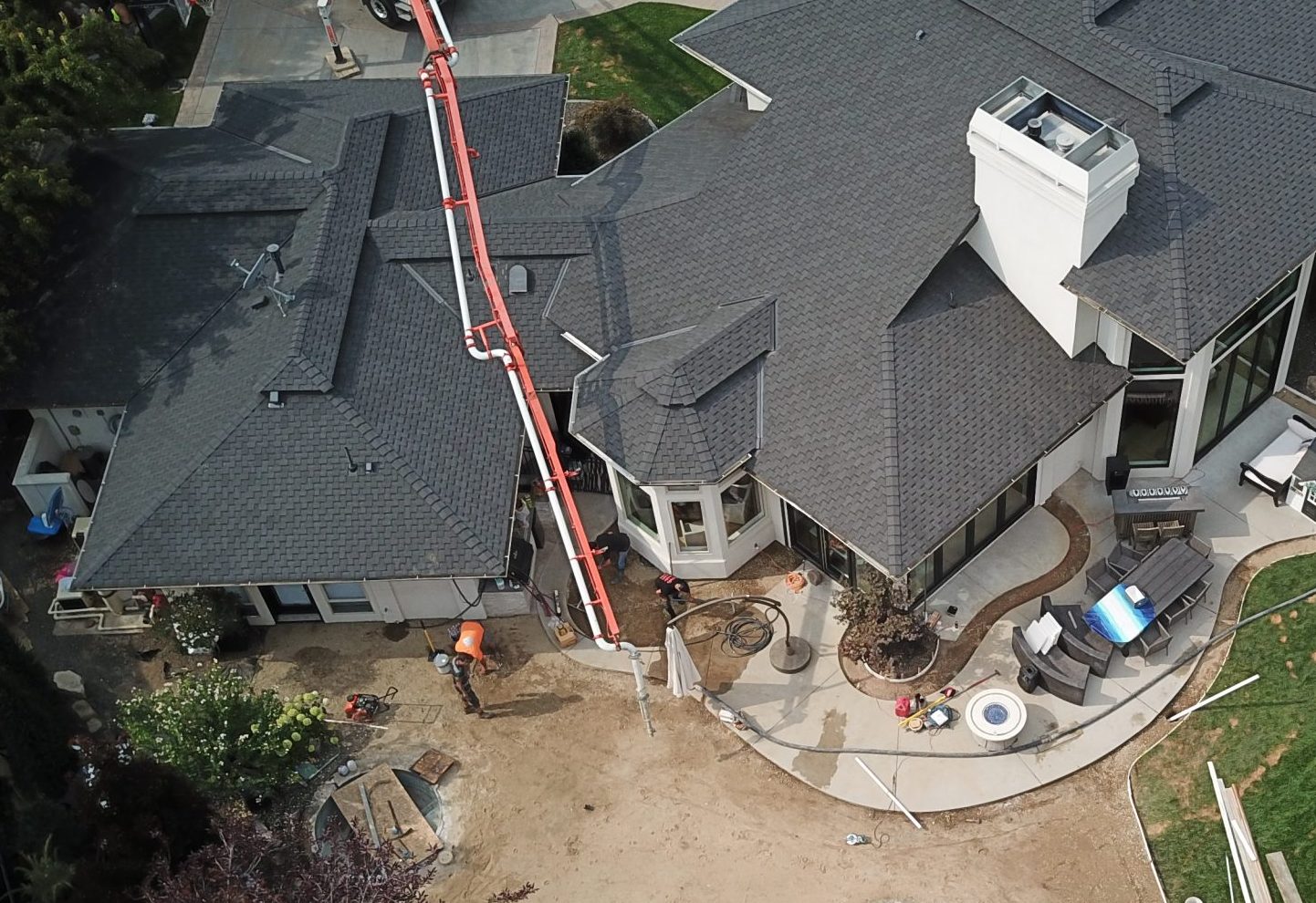 overhead paving view